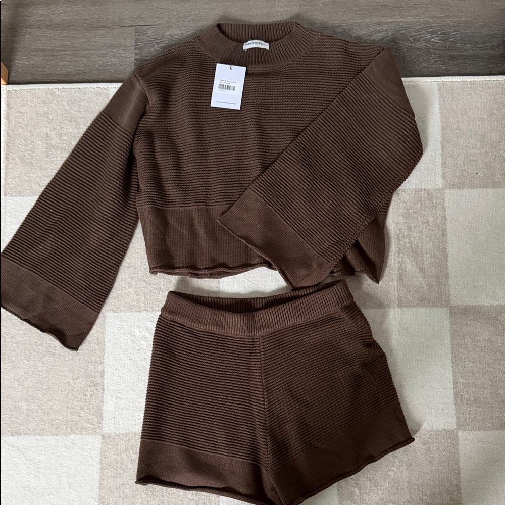 Princess Polly Ribbed Knit Sweater & Shorts Set